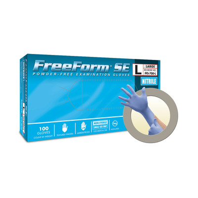 Microflex Freeform SE X-small Powder-Free Nitrile Exam Gloves Box/100 Blue