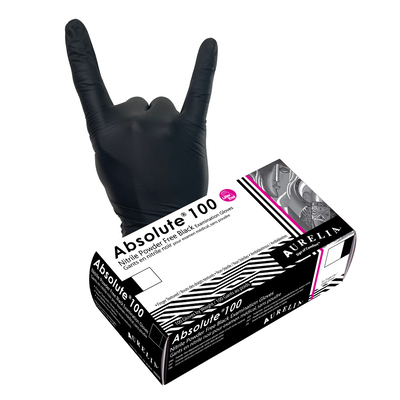 Aurelia Absolute 100 X-Small Black Powder-Free Nitrile Gloves (100) 