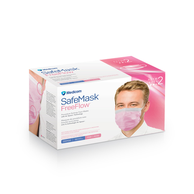 SafeMask Mask FreeFlow ASTM Level 2 Pink (50) 