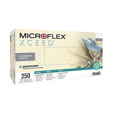 Microflex XCeed Powder-free X-Small Nitrile Blue Box/250 Gloves