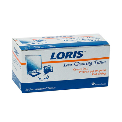 Lens Cleaning Wipes Bx/50 Eyeglass Wipes (Loris Brand)