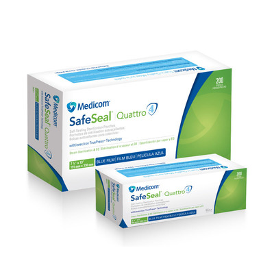 SafeSeal Quattro 10"x14" Bx/200 Sterilization Pouch