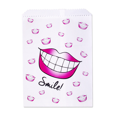 Bags Scatter Smiles 7.5" x 10" White Paper Pk/100