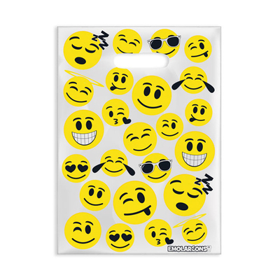 Bags Scatter Emoji 7"x10" White Plastic (100)