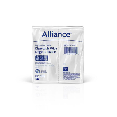 Alliance Dry Wipes 12" x 13" Cs/20 Packages (50 wipes/pack)