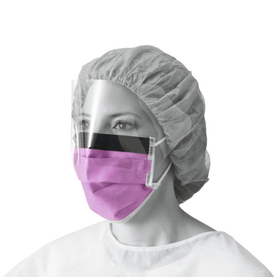 Facemask W/Shield Tie-On Level 3 Purple, Bx/25