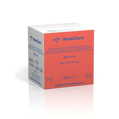 SensiCare Stretch Vinyl Small Sterile Powder-Free Beige Bx.50pr Gloves