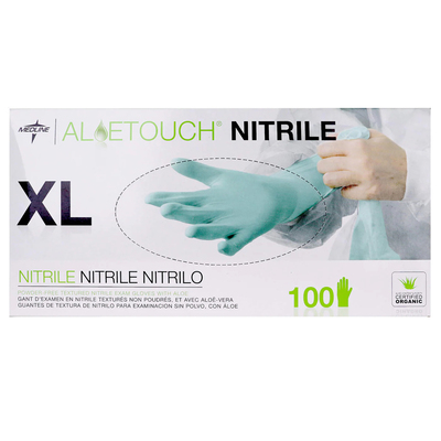 AloeTouch X-Large Powder-Free Nitrile Green Gloves BX/100