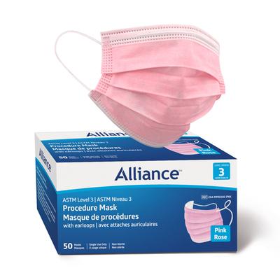 Alliance Procedure Face Mask ASTM Level 3 Pink 50/Bx