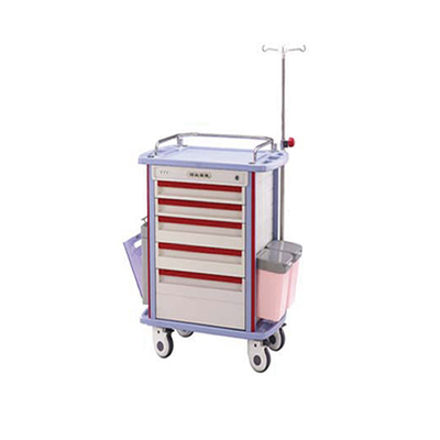 EMS Cart w/ 5 Drawer & IV Pole S/S Bumper Rail & CPR Board Pk/1