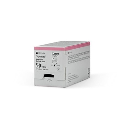 Suture 5-0 Violet P13 Caprosyn, Absorbable 18" (12)