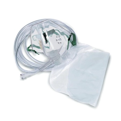 Oxygen Mask Adult Non-Rebreather Reservoir Bag & 7' Tubing (1)