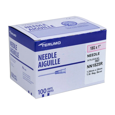 Terumo Needle 18ga x 1" Sterile General Use Bx/100