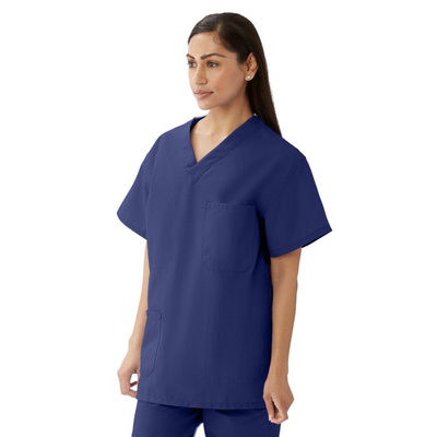 Scrub Top X-Large Navy Blue V-Neck 4-Pocket Reversal Angelstat (1)