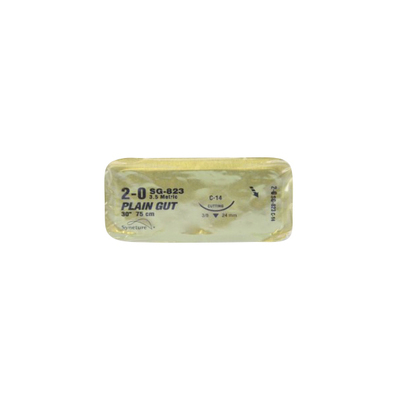 Sutures 2-0 Plain Gut Undyed C-14 (36) (Monoject)