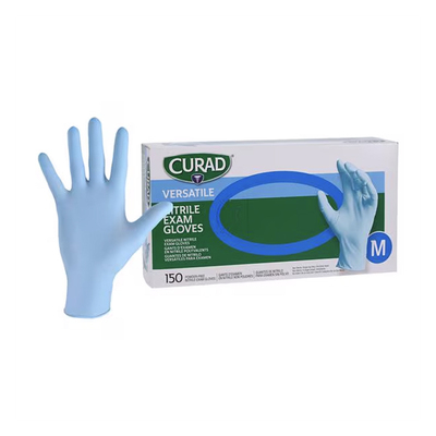 Curad Textured Nitrile Powder-Free Medium Blue Bx/150 Gloves