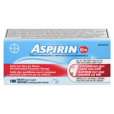 Aspirin 81mg (30 Tablets)