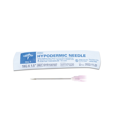 Needle Hypodermic 18ga x 1.5" Bx/100