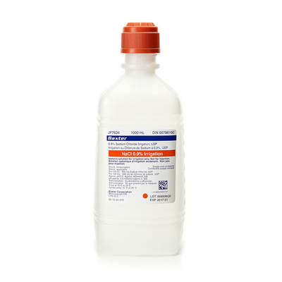 Saline 0.9% Sodium Chloride For Irrigation 1000ml Pour Bottle