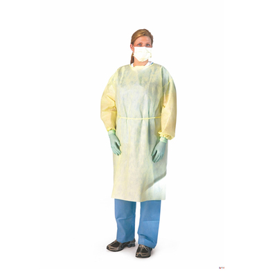 Isolation Gown Yellow Regular/Large Level 2 Disposable Pk/100