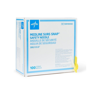 Needle Sure-Snap 30 gauge x 0.5" Safety Hypodermic Cs/800