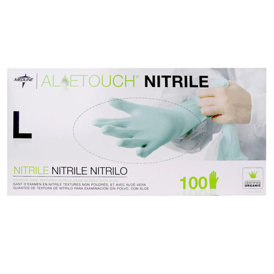 AloeTouch Large Green (100) PF Nitrile Exam Glove w/Aloe