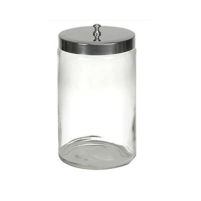 Jar Glass Unlabelled St/St Lid 4.25" Diameter, 7" Height (1)