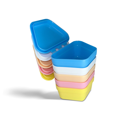 Denture Boxes Assorted (10) (2 Each: Blue, Beige, Dusty Rose, Whtite, Yellow)