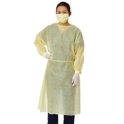 Isolation Yellow Regular/Large AAMI Level 1, Non-Woven Disposable Gown Cs/100