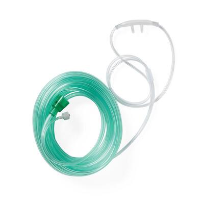 SuperSoft Nasal Cannula Adult, 7’ O2 Tubing, 7’ CO2 Tubing Green Cs/25