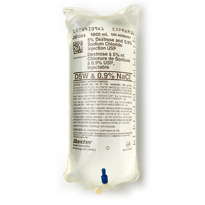 Dextrose 5% 1000ml Bag 0.9% Sodium Choloride