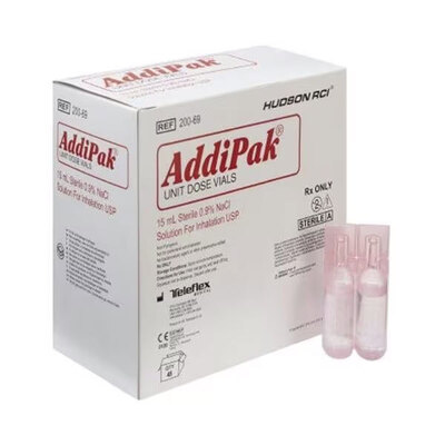 Addipak Normal Saline 15ml Unit Does (Sodium Chloride 0.9%) Cs/48