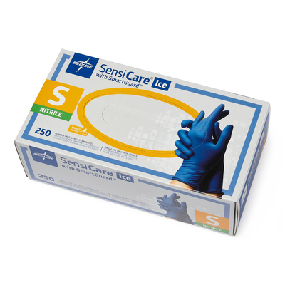 SensiCare Ice Small Powder-Free Nitrile Blue Gloves BX/250