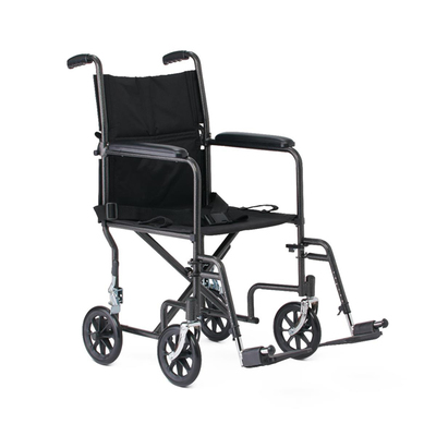 Transport Chair 19" Black 8" Wheels/ Folding/ 250lb Capacity