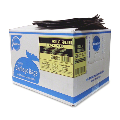 Garbage Bags 20" x 20" Black Regular Cs/500