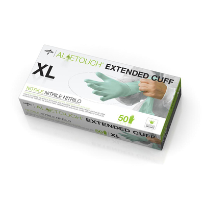 AloeTouch 12" Nitrile X-Large Powder-Free Green Bx/50pair Gloves