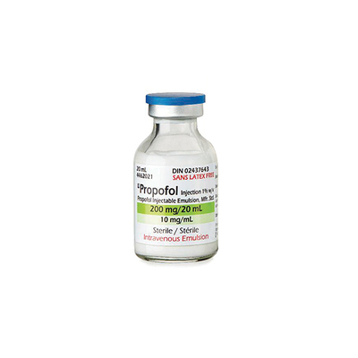 Propofol Injection 10mg/ml 20ml Vial Bx/5 *Ambient - Item not-returnable due to Health Canada regulations and may require additional shipping/handling charges*