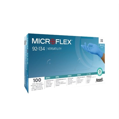 Microflex Versatility X-Small 92-134 Blue Nitrile Powder-Free (100) Gloves