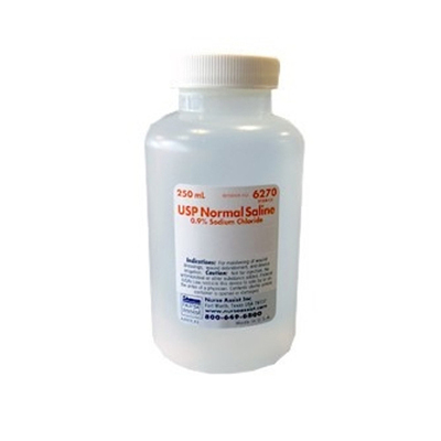 Saline - Normal 250ml Bottle 0.9%  Sodium Chloride for Irrigation (1)