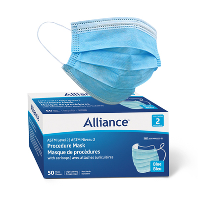 Alliance Procedure Face Mask ASTM Level 2 Blue 50/Bx