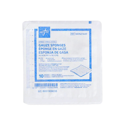 Gauze Sponge 4-Ply 4" x 4" 10/Pkg Non-Woven Sterile Cs/1280