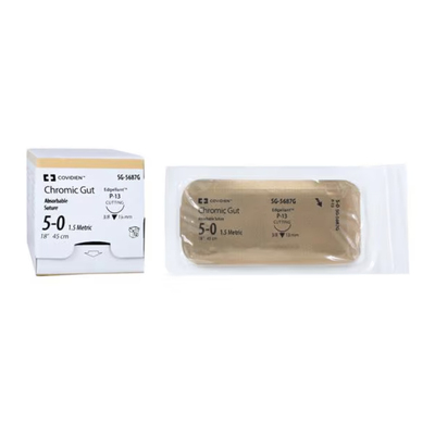 Suture 5-0 Chromic Gut P13 Absorbable 18" (12)