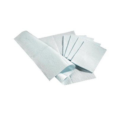 Towel/Bib 13" x 18" Blue 3-Ply Tissue Cs/500