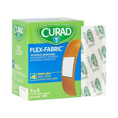 Bandage Fabric 1"x3" Adhesive Strip Bx/100