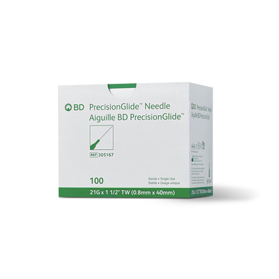 Needle 21ga x 1-1/2" PrecisionGlide Bx/100