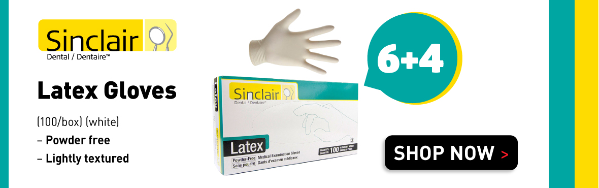 6+4 on Sinclair Dental Latex Gloves