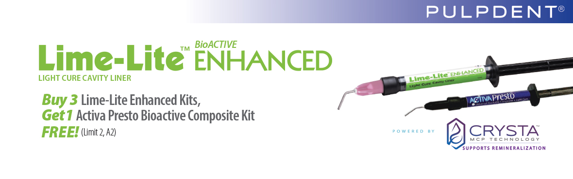 Buy 3 Lime-Lite Enhanced Kits, Get 1 Activa Presto Bioactive Composite Kit Free!