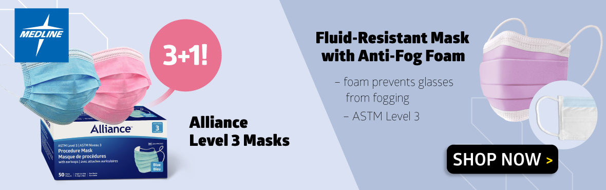 Medline Level 3 Alliance Masks & Anti-Fog Mask